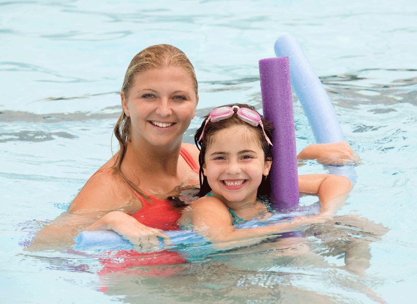 Mother-daugher swim