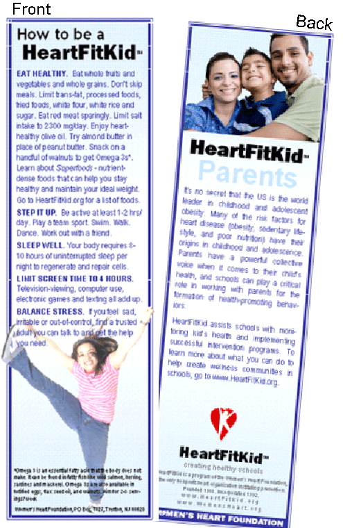 WHF Bookmark Heart fit kid